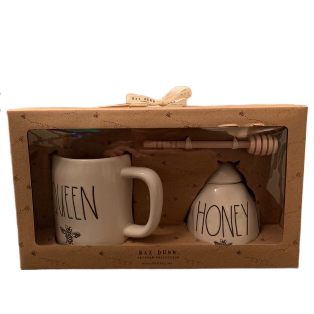 NEW Rae Dunn Bush Bee Honey Bee Pot Set